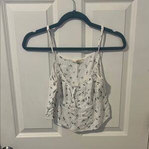 La Hearts White Ruched Tie Front Camisole